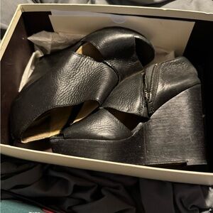 Coach Jaelyn Black Wedge Sandals